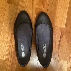 Dr. Scholls black flats. Size 10. Worn once.